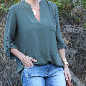 Perfect Henley Tunic Top